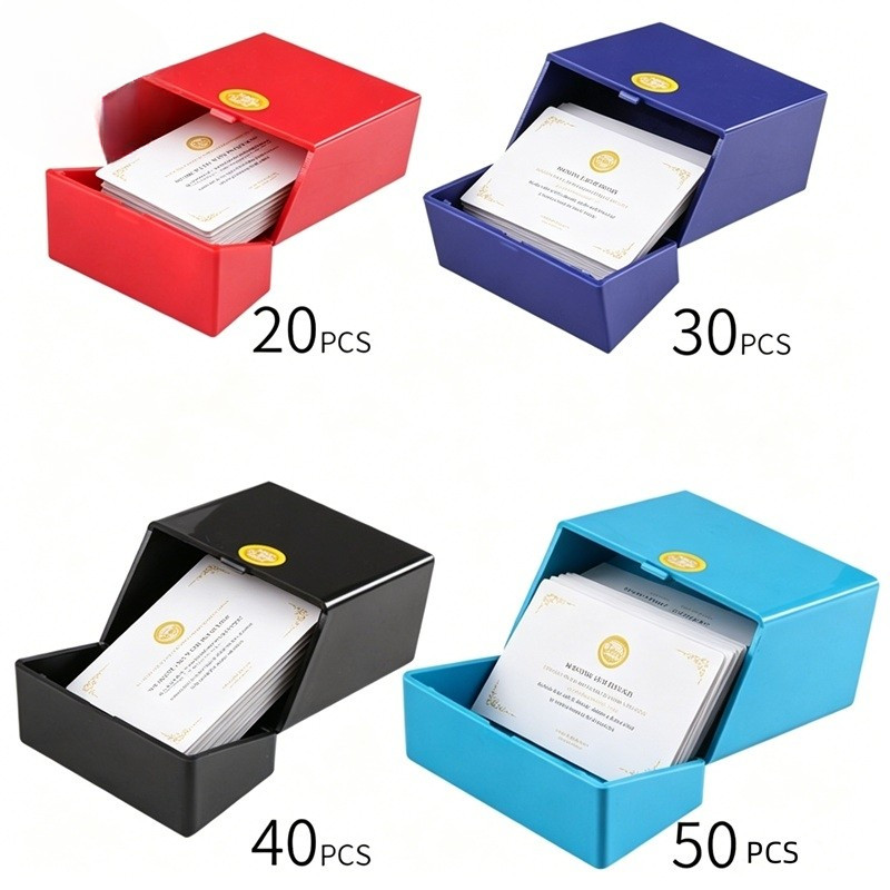 Botão Flip Portátil Caixa De Cartão De Plástico Nome Armazenamento Caso Foto Pequeno Gadget Organizador