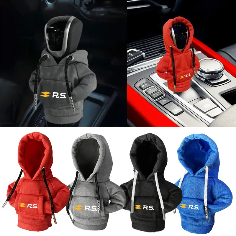 Hoodie Car Gear Shift Knob Cover Manual Handle Change Lever Cover For Renault RS Clio Scenic Logan Megane Koleos Sandero Styling
