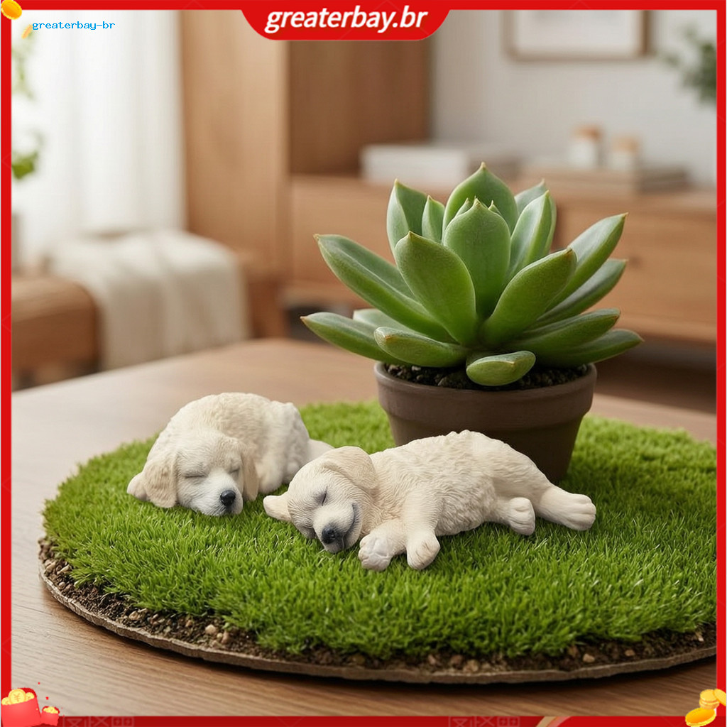 2pcs Cute Puppy Resin Figurines for Car Dashboard Desk Decor Mini Dog Statues Gift for Women Lovers Perfect Accessories