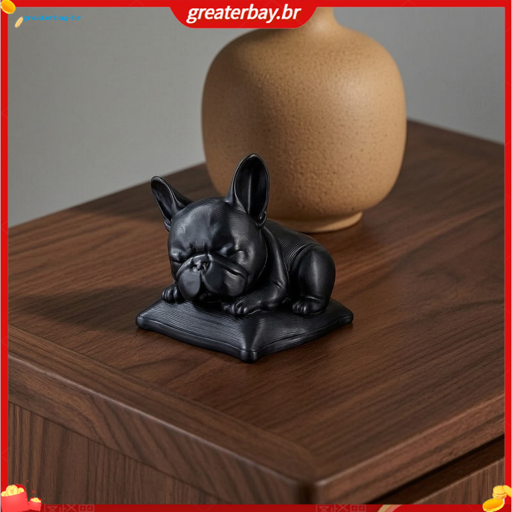 3d Printed Cute Sleeping Bulldog Figurine – Collectible Dog Statue for Car Office Desk Home Decor Animal Ornament Gift