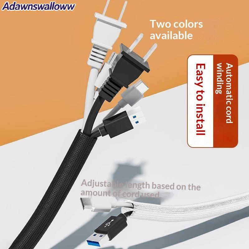 ADAWN 2M Trançado Pet Nylon Cabo Manga Fio Protetor Envoltório Para PC TV Desk BR