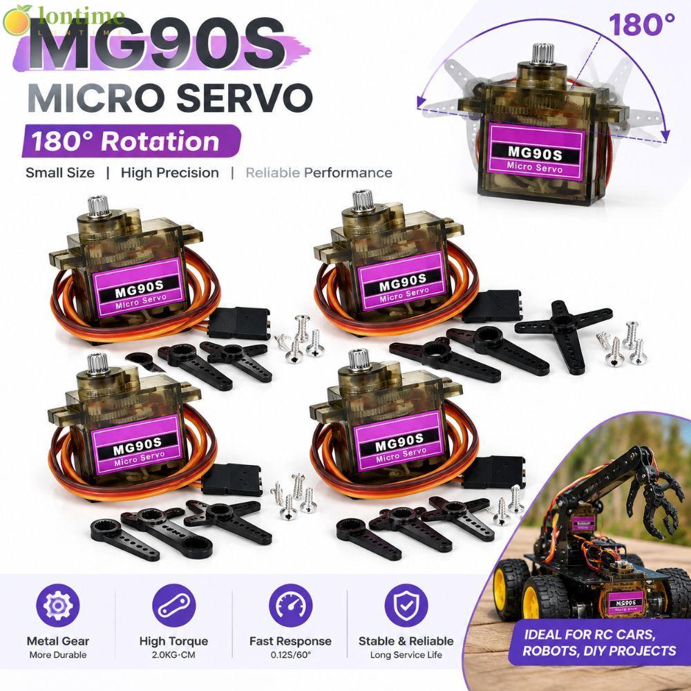 Micro Servo Motor De 4 Pces , Engrenagens Plásticas Com Acessórios Mini , Atuador Roxo Para MG90S