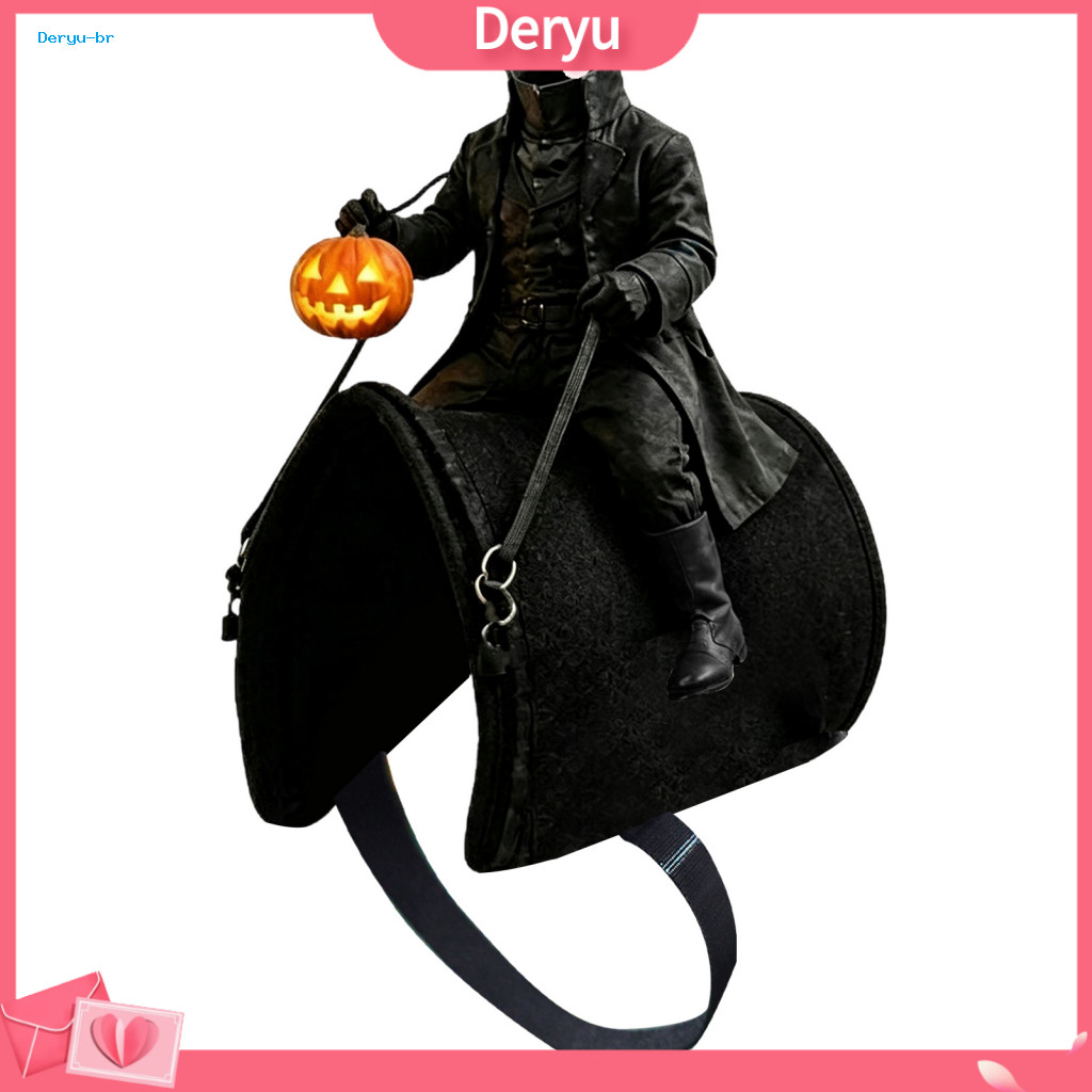 Funny Cat Costume Halloween Headless Horseman Pet for Small Dogs Cats 3d Rider Outfit with Pumpkin Lantern Adjustable Ha
