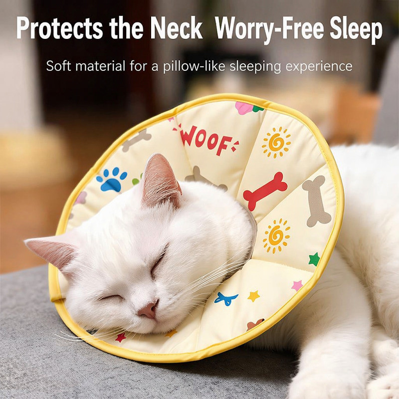 [Anti-Lambidas e Arranhões] Adjustable Pet Elizabeth Collar Cat Dog Cone/Anti Licking Anti Scratching/Comfortable Recove