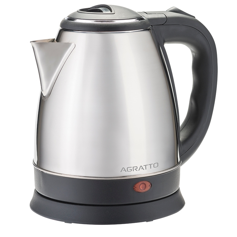 Chaleira Eletrica Inox Agratto 1,8 Litros Cinza 127v ou 220v 1000w Ferve Agua Vapor Casa Cozinha