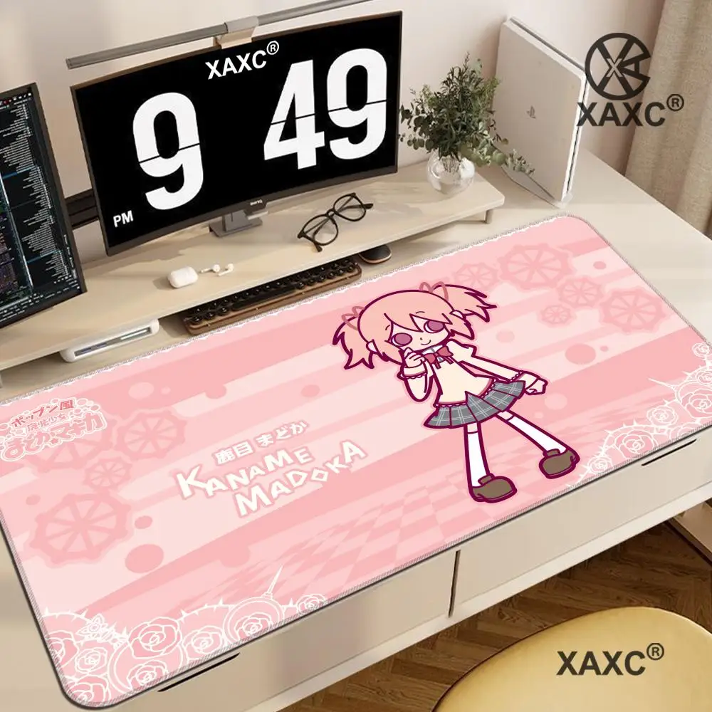 Madoka Magica XAXC Mouse Pad Large Keyboard Mouse Desk Pad Non-Slip Rubber Gaming Mouse Pad Laptop Mouse Carpet