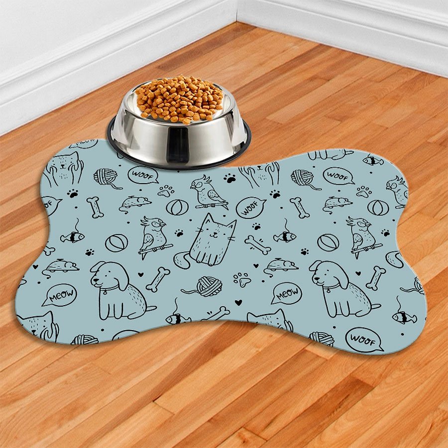 Tapete Para Comedouro PET  - Ossinho - 46x31cm - CATS E DOGS