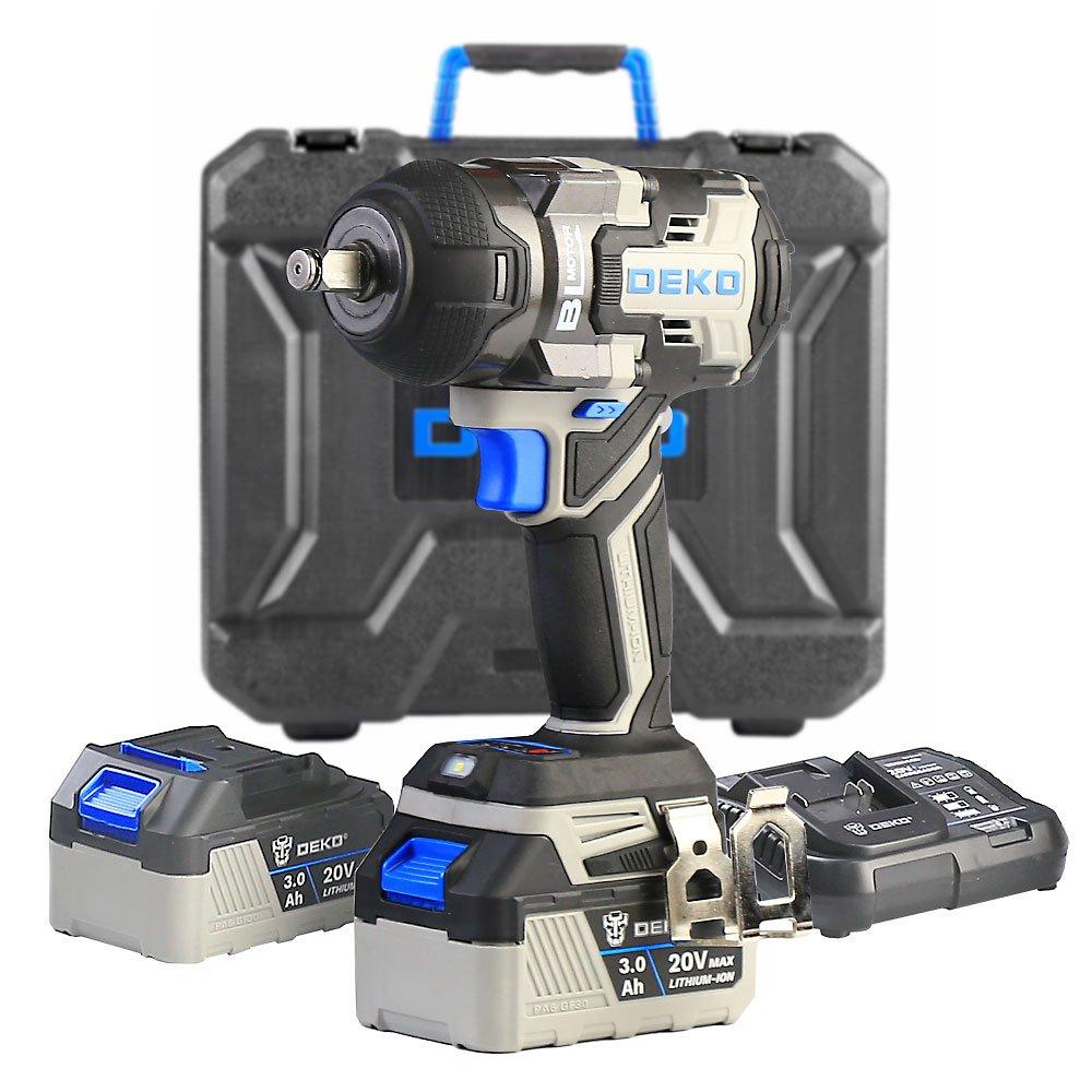 Chave Impacto Brushless High Torque 1/2 Pol 800Nm 81,5kgf 20V 2 Baterias 3Ah e Maleta Deko