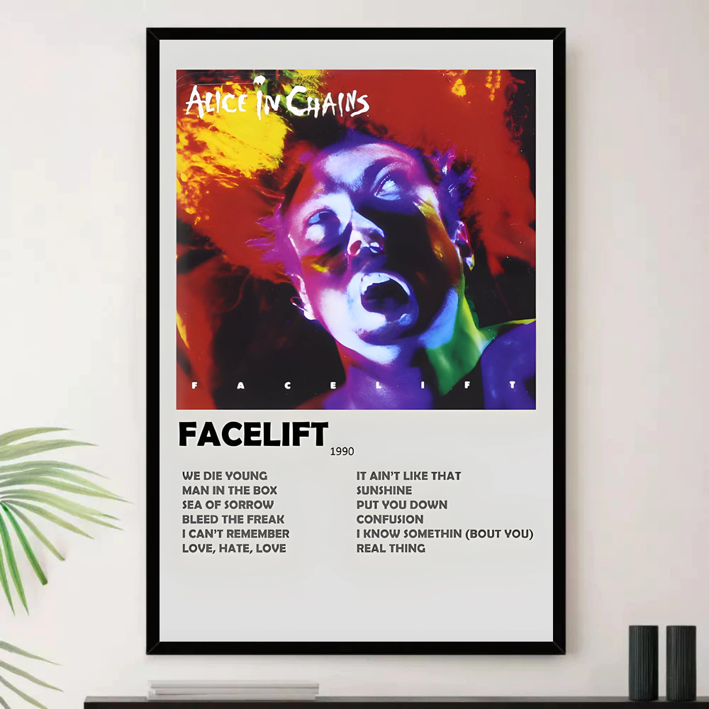 Quadro Placa Decorativa Música Internacional Alice in Chains Rock Alternativo Indie Rock Álbuns com Moldura