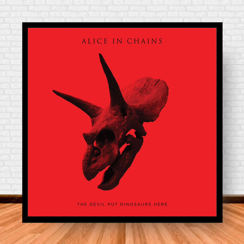 Quadro Decorativo Placa Música Álbuns Alice in Chains Rock com Moldura