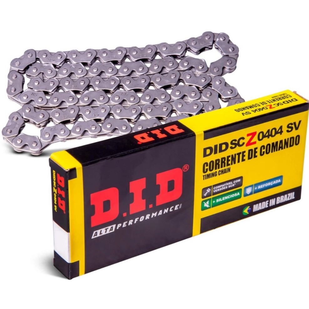 Corrente de Comando DID SCZ 0404SV 102LE Original P/ Honda NX 200, XR 200, CBX 200 Alta Durabilidade
