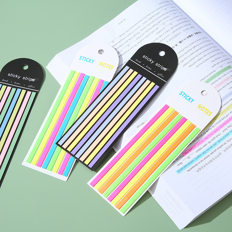 160 Folhas/pcs PET Ultra-slender Strip Classification Mark Index Autocolante Cor Translúcida N Vezes Marca Chave Sticker