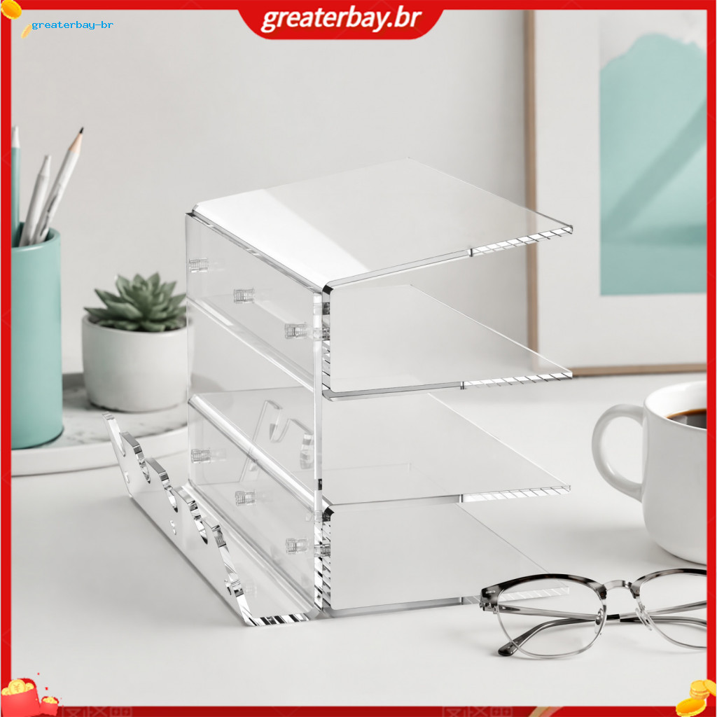 3-tier Acrylic Keyboard Display Stand with Ergonomic Tilt Space-saving Mechanical Mouse Organizer for Home Office Desk D