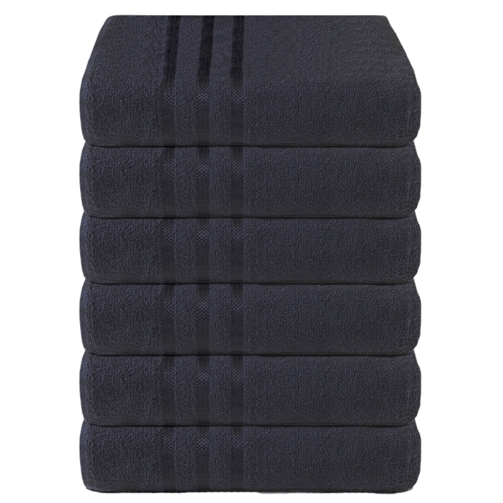 Kit 6 Toalhas de Rosto Preto Hotel Spa Salão Manicure Macia Felpuda 45x70cm 100% Algodão - Multifuncional