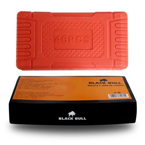 Jogo Chaves 46 Peças Metal Plástico Maleta Black Bull