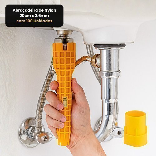 Chave Hidráulica Multiuso Torneira 5 Peças Amarela STARTOOLS