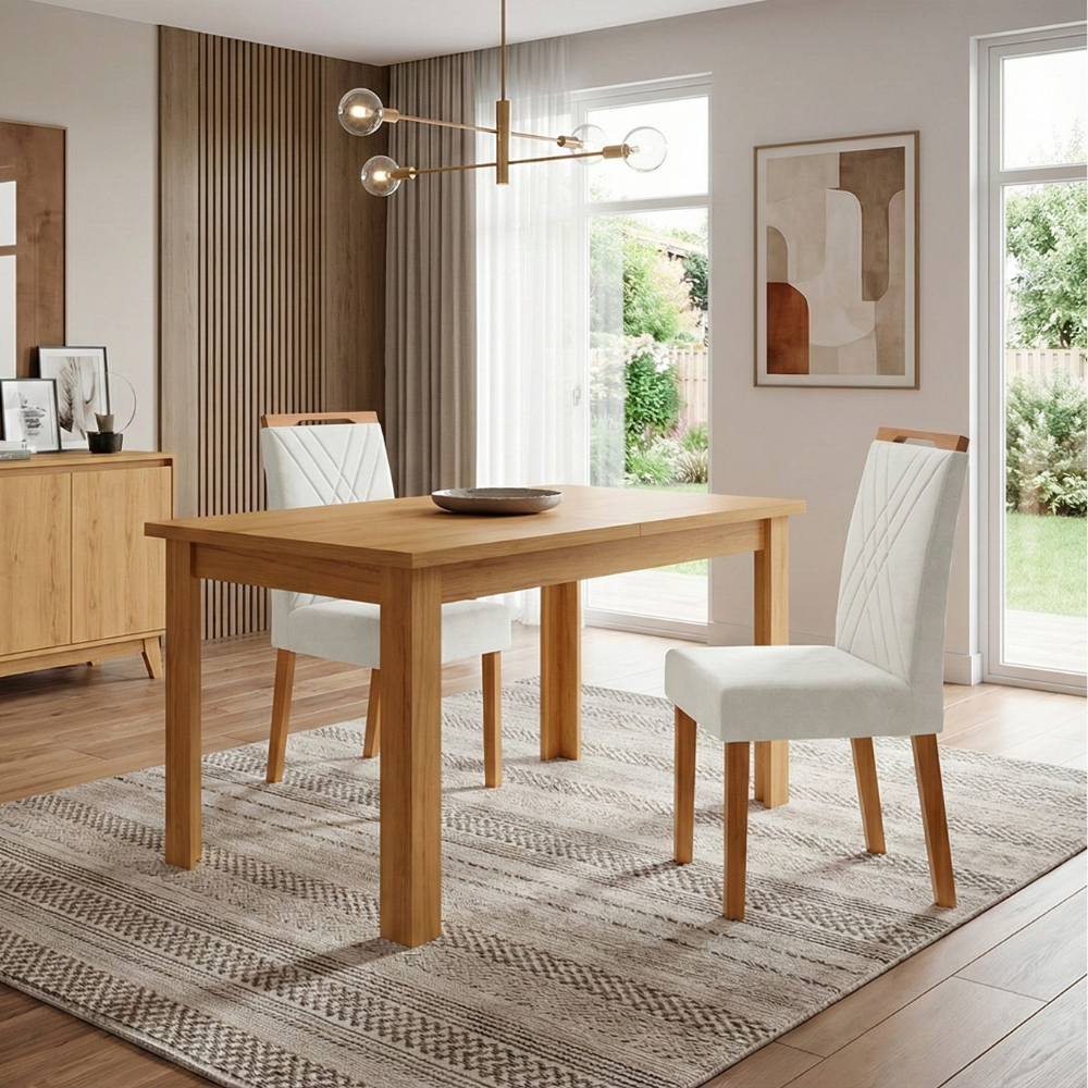 💎 Kit 2 Cadeiras Veludo Sofá Dining Chair Madeira Maciça