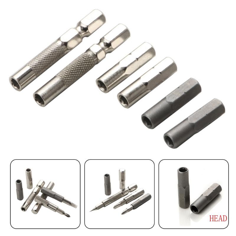 HEAD 2Pcs Hex Chave Fenda Bit 6 35mm A 4mm Conversor Para Montagem Móveis