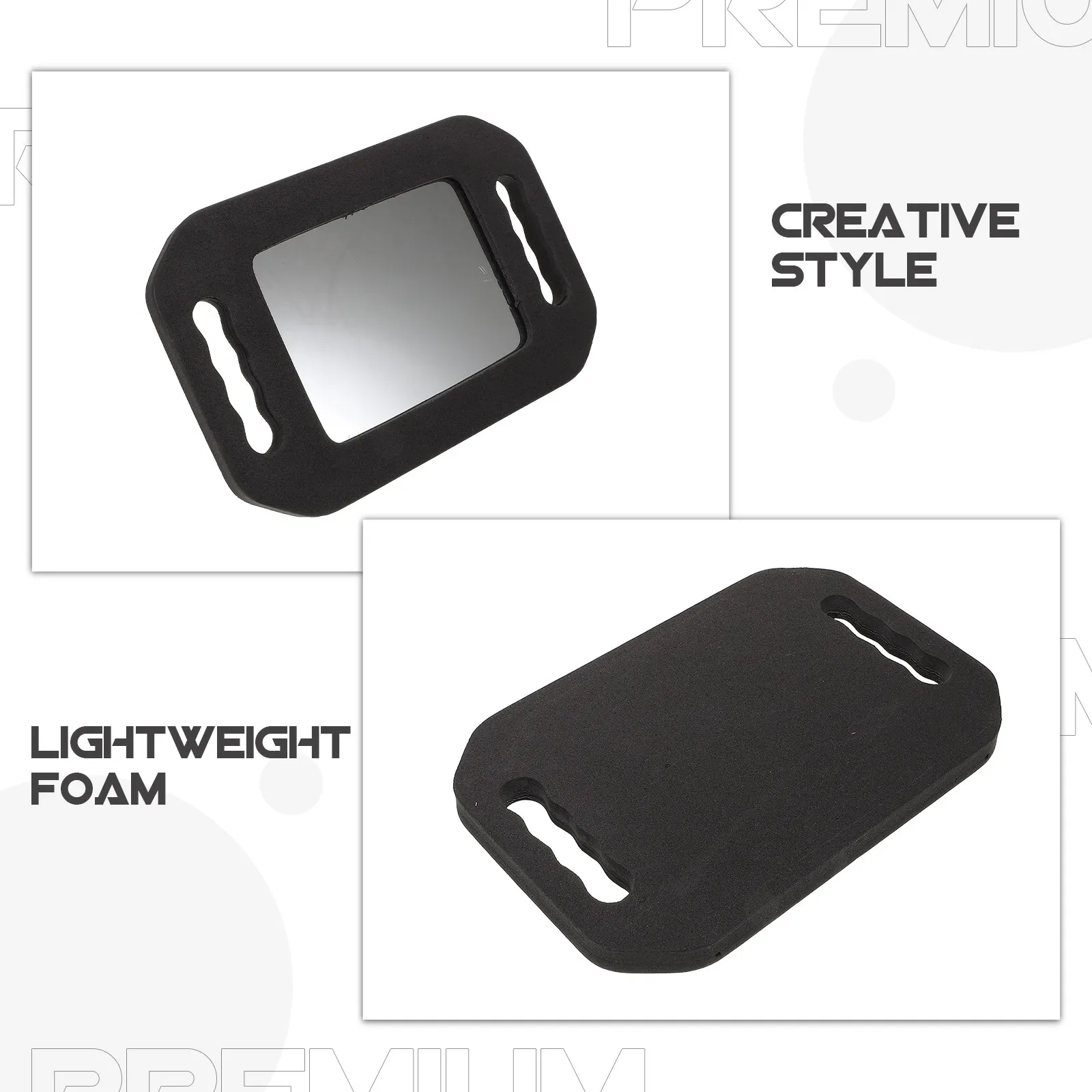 Foam Barber Mirror Double Handle Large Hand Mirror Makeup Mirror for Hair Stylist Bathroom Hair Cutting Home Professional Salon