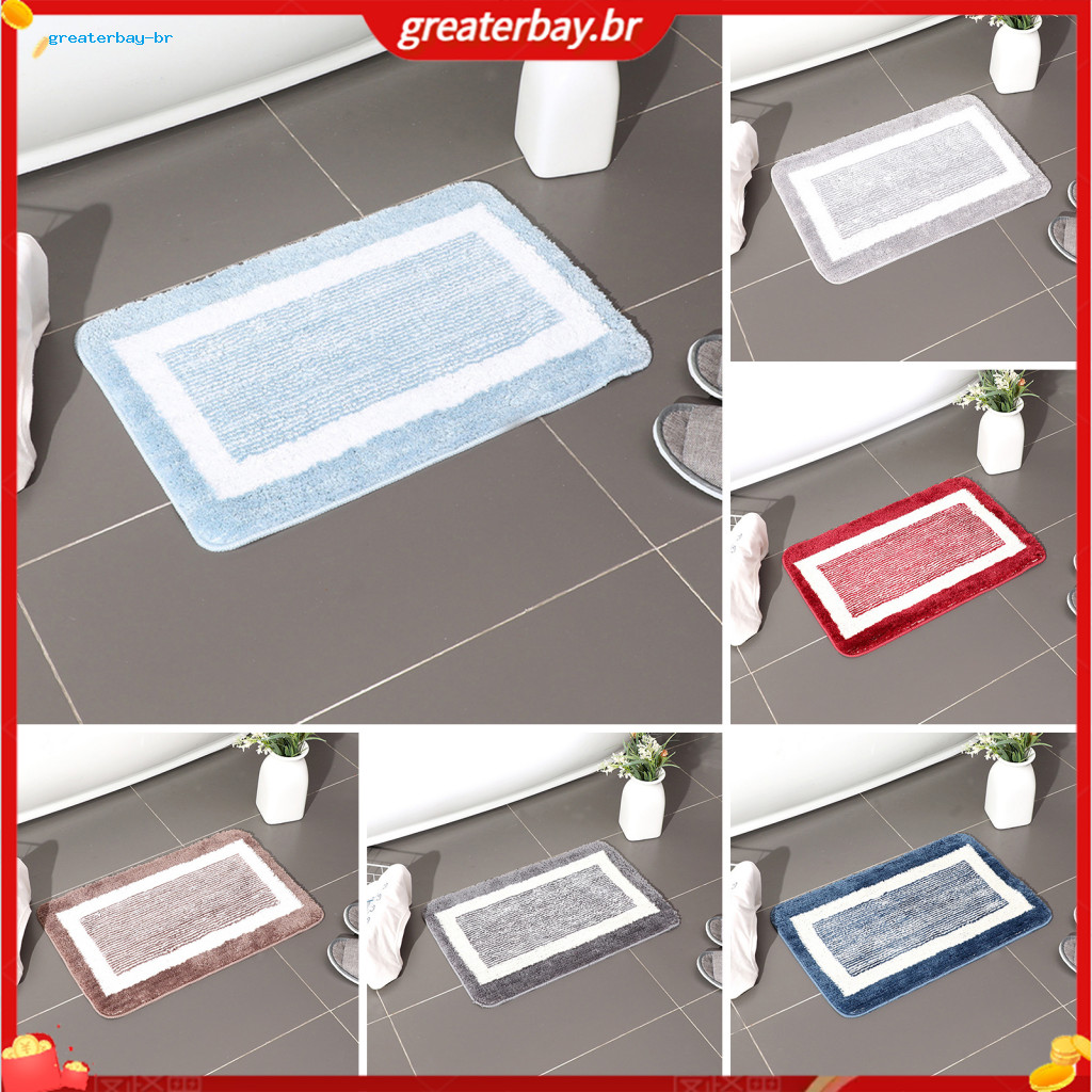 Bathroom Anti-slip Mat Soft Water-absorbent Bath Rug Thick Cushioned Non-slip Floor for Tub Quick-dry Comfortable Home D