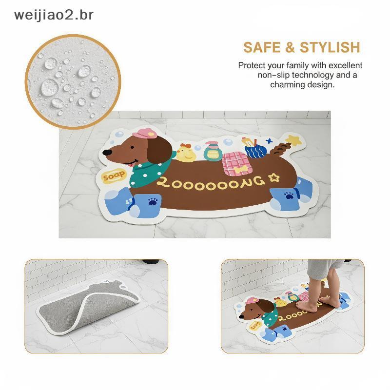 weijiao2 . BR Dachshund Filhote De Cachorro Padrão Tapete Antiderrapante Lavável Qui Dry Absorvente Capacho Para Entrada