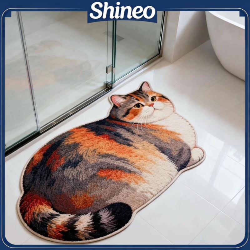 SHINE 3D Tapete De Banho Em Forma De Gato Material De Diatomita Qui Dry Super Absorvente Perfeito Para Banheiro BR