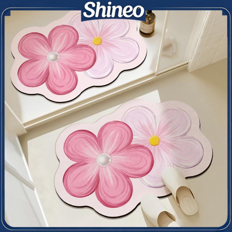 SHINE Tapete De Banho Em Forma De Flor Super Absorvente Antiderrapante Qui Dry Soft Para Entrada De Banheiro Decoração D