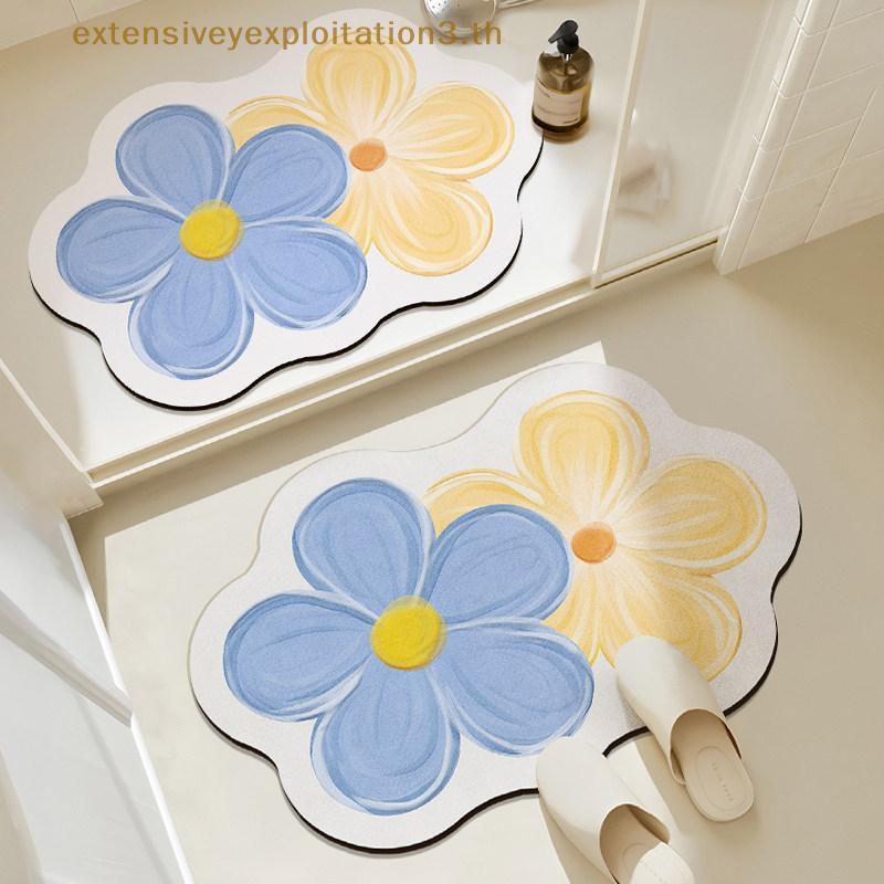 Home EE Tapete De Banho Em Forma De Flor Super Absorvente Antiderrapante Qui Dry Durável Para Decoração De Aluguel De En