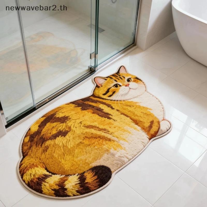 waveba 3D Cartoon Cat Diatomite Tapete De Banho Super Absorvente Antiderrapante Qui Dry Almofada De Chão Fina Para Entra