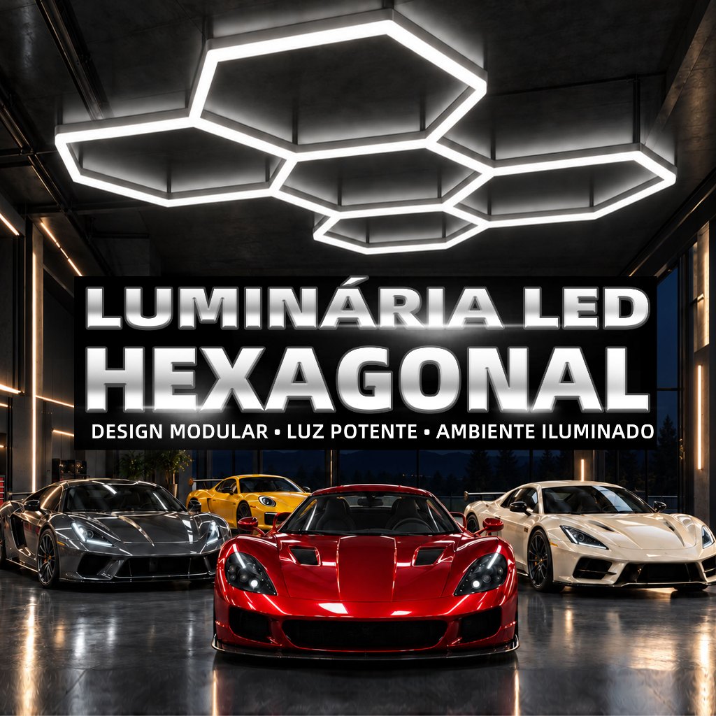 Hexagonal LED Lighting Panel with 5 Levels, Cold White Light, Compatible with 110V And 220V, Suitable for Garages
