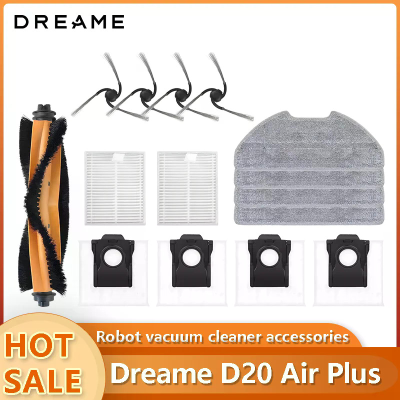 (Compatible, not original) Derame D20 Air Plus Dust Bag Rubber Brush Side Brush HEPA Filter Mop Cloths