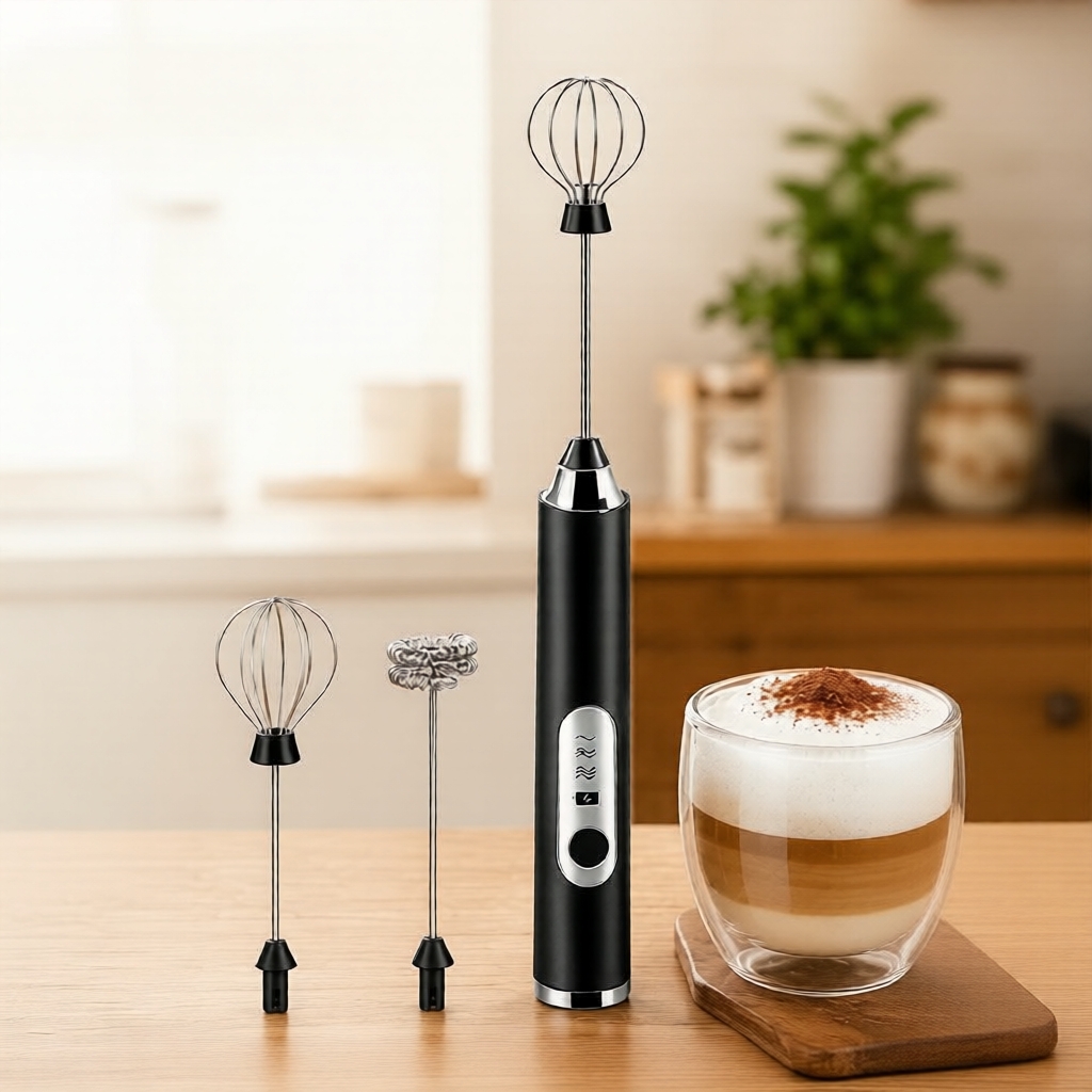 Batedor de Leite Recarregável Handheld Leftlimit, Criador de Espuma Elétrico de 3 Velocidades, para Casa e Café