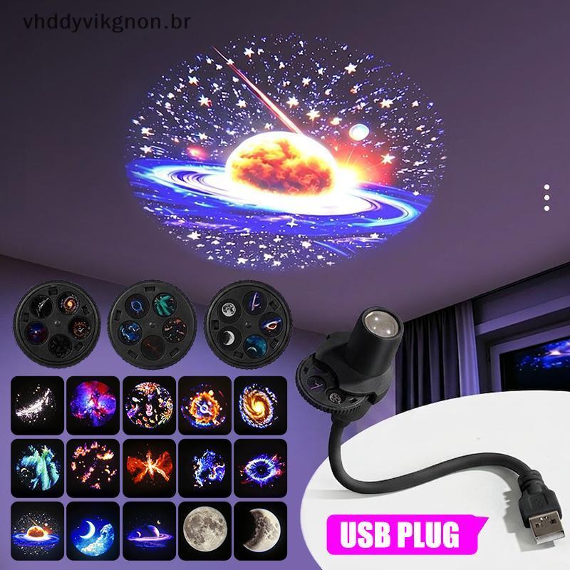 vhddyvikgnon Projetor Galaxy Alimentado Por USB Realista Multi Planet Patterns Flexível Ne Night Light Para Quarto Adult