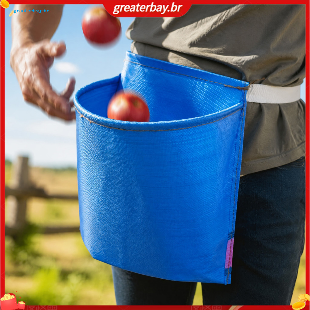 Capacity Waterproof Pe Coated Woven Fruit Picking Bag with Adjustable Waistband – Durable Harvest Storage Apron for Fr