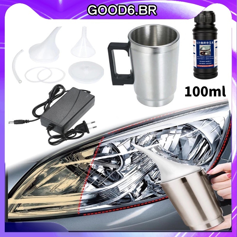 Headlight Restoration Kit Polymer Revitalizer and Polishing Cup for Car Motorcycle