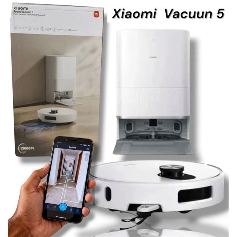 Robô Aspirador Xiaomi Vaccum 5 20000Pa Com Sensores Inteligentes E Retorno Automático À Base