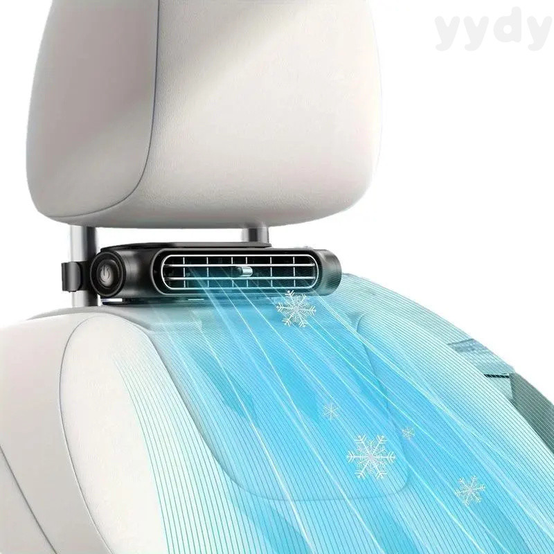 【Summer Survivals】Joytutus Adjustable Car Fan - USB Plug-in, Dual Turbo High Wind Power, 3-Speed Adjustment, Magic Tape