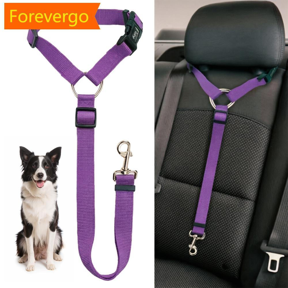 forevergo Dog Car Safety Restrição Ajustável Encosto De Cabeça Tether Pet leash Fivela De Metal Cinto De Segurança Para