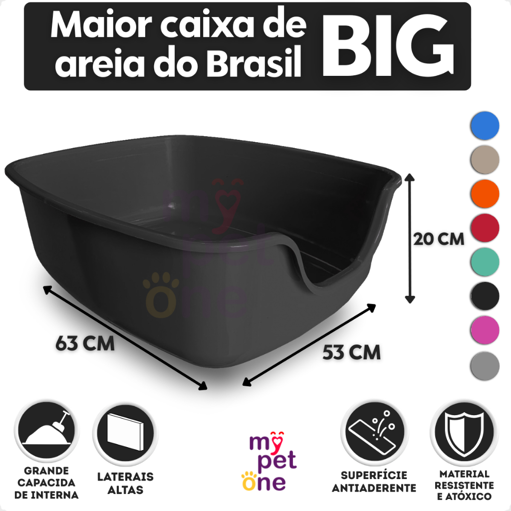 Caixa de Areia para Gatos Funda Big Alvorada Pet - Black