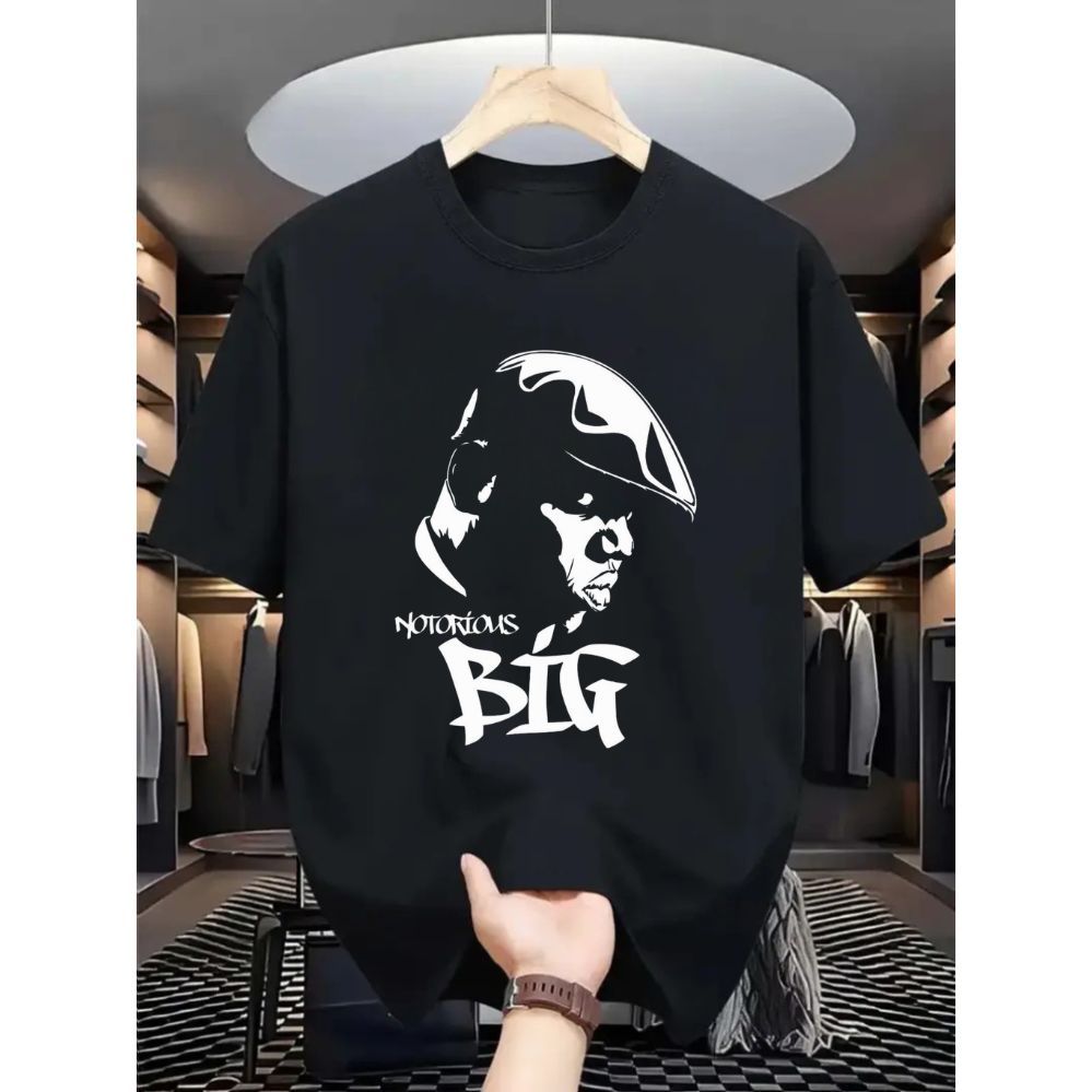 Camisa básica Camiseta Streetwear Masculina Blusa Notorious Big Smalls Hip Hop Rap 100% Algodão Premium