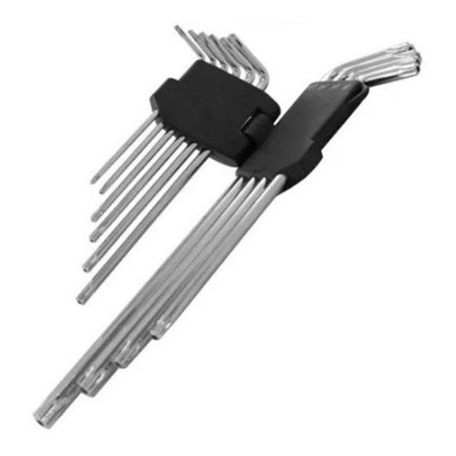 Chave Torx Longa Kit 10 Pçs T9 À T50 Cr-v 2059 Cromada Pro