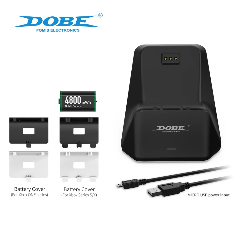 Control Rechargeable Battery for Xbox One S/X and Series S/X Controller Gamepad Charger Charging Pack Charge Kit Station