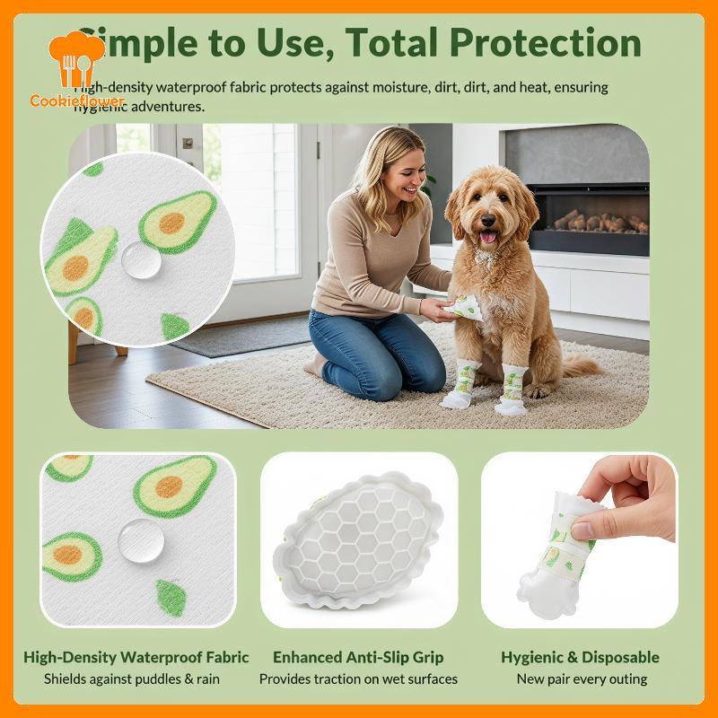 CKFR Descartável Anti-Dirt Dog Paw Covers 20 Pcs À Prova D'água Não-Tecido Pet Sos Sapatos Para Muddy Road Walking Use N