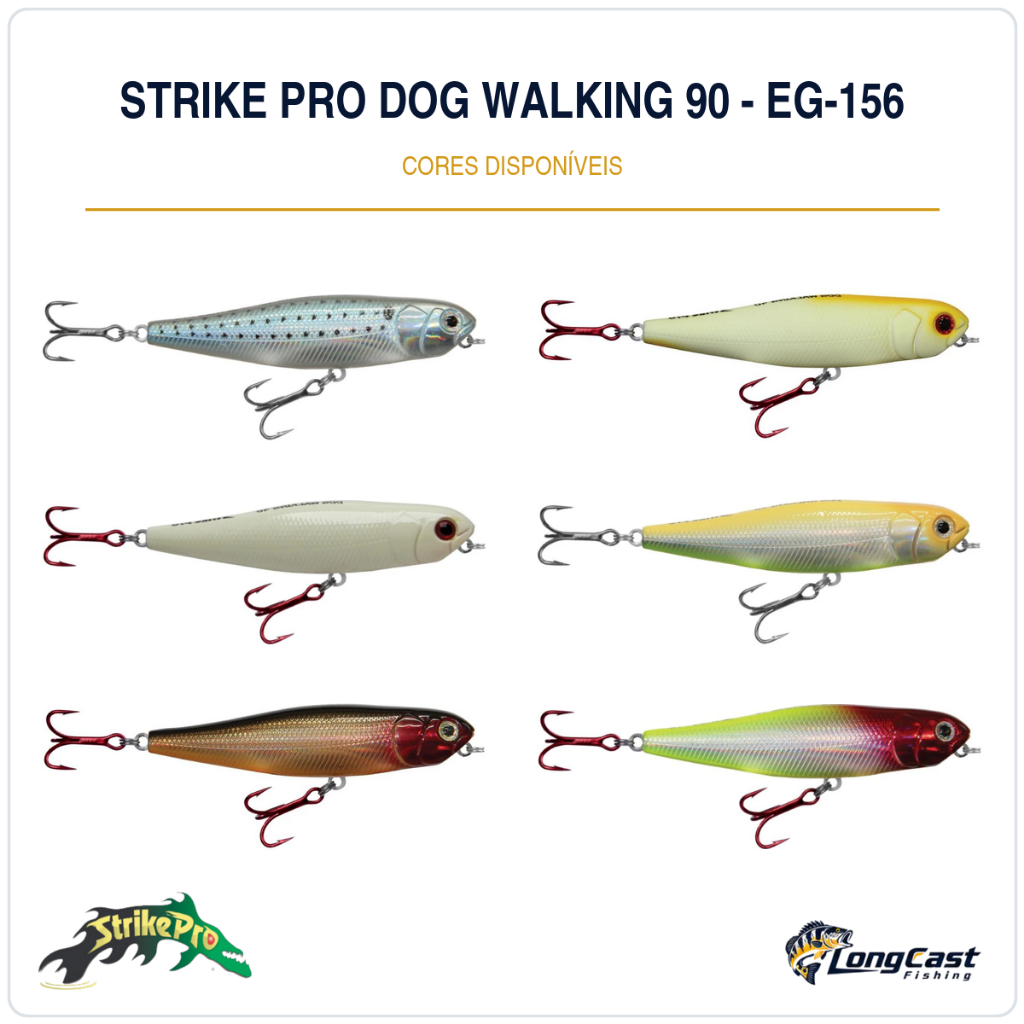 Isca Artificial Strike Pro Dog Walking 90 EG-156 9cm 12,7g Zara Popper Superfície