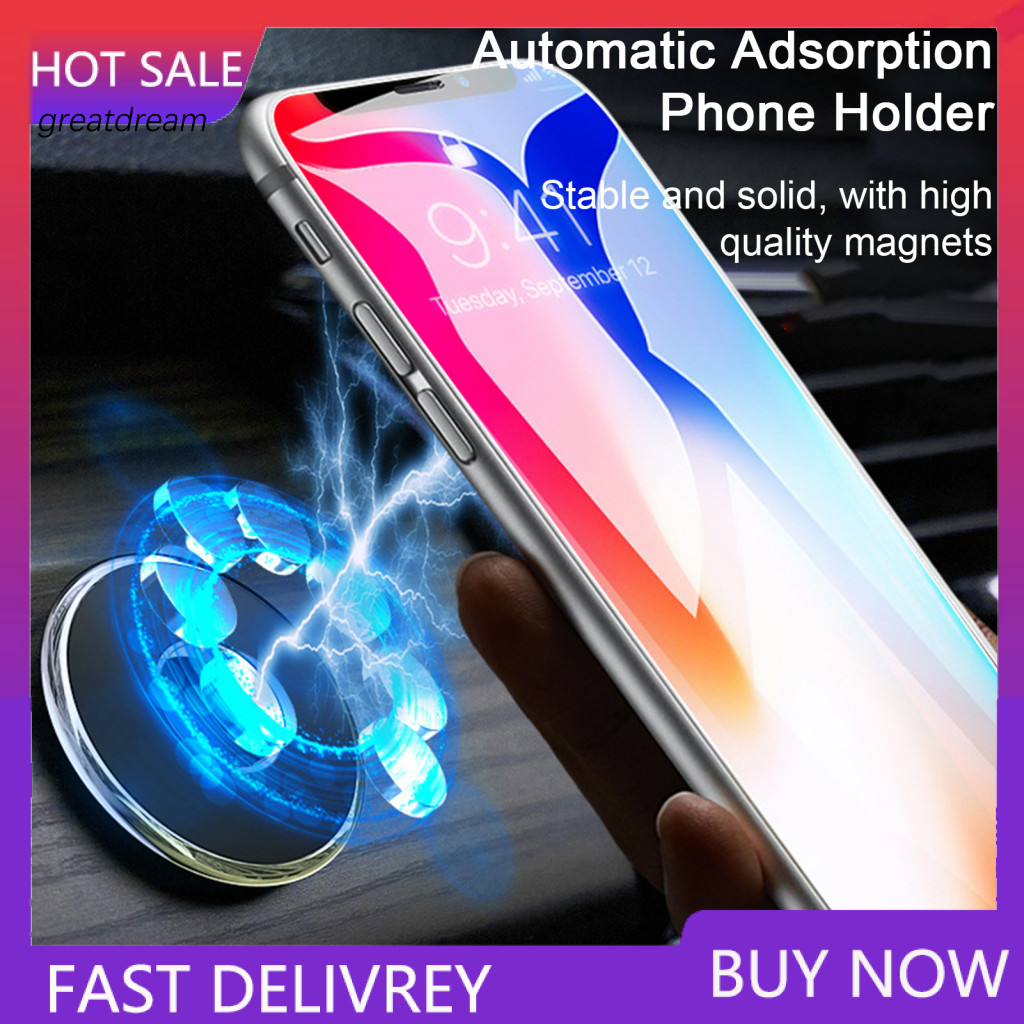 Easy Installation Phone Holder 2pcs Magnetic Car Dashboard Vent Mount Mini Round Shape Self-adhesive Metal Navigation St