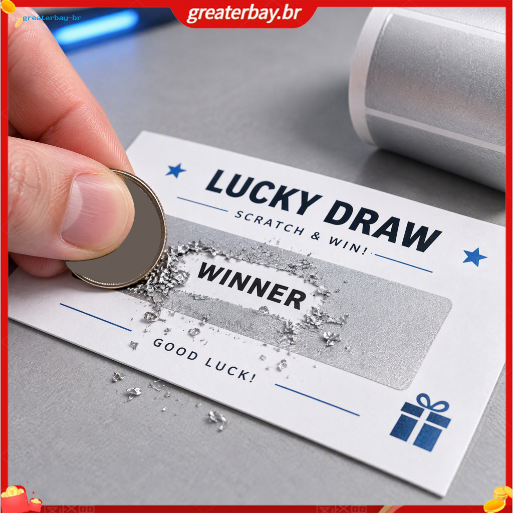 Square Scratch-off Stickers Roll – Easy Peel Self-adhesive Privacy Cover Labels for Rewards Promotions Events Lottery