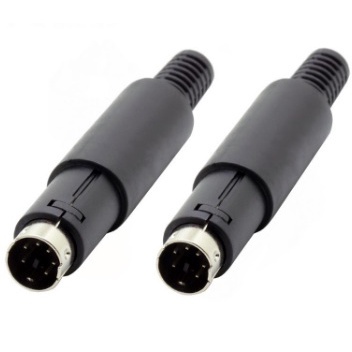 100 Peças - Conector Plug Mini Din Macho 6 pinos para Cabo