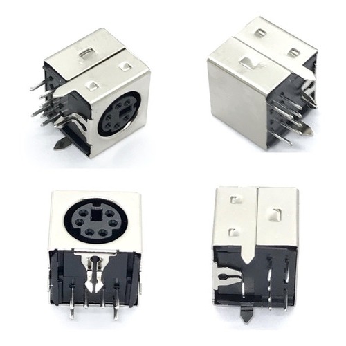 Conector Mini Din 6 pinos Fêmea para Placa 90° DS1093-01-BN60