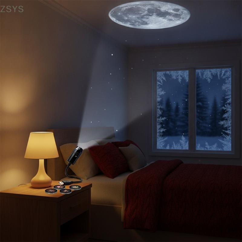 [ZSYS] Luz De Projetor De Decoração De Natal USB Comutável Rena Santa Patterns Lâmpada Noturna Portátil Para Uso Interno