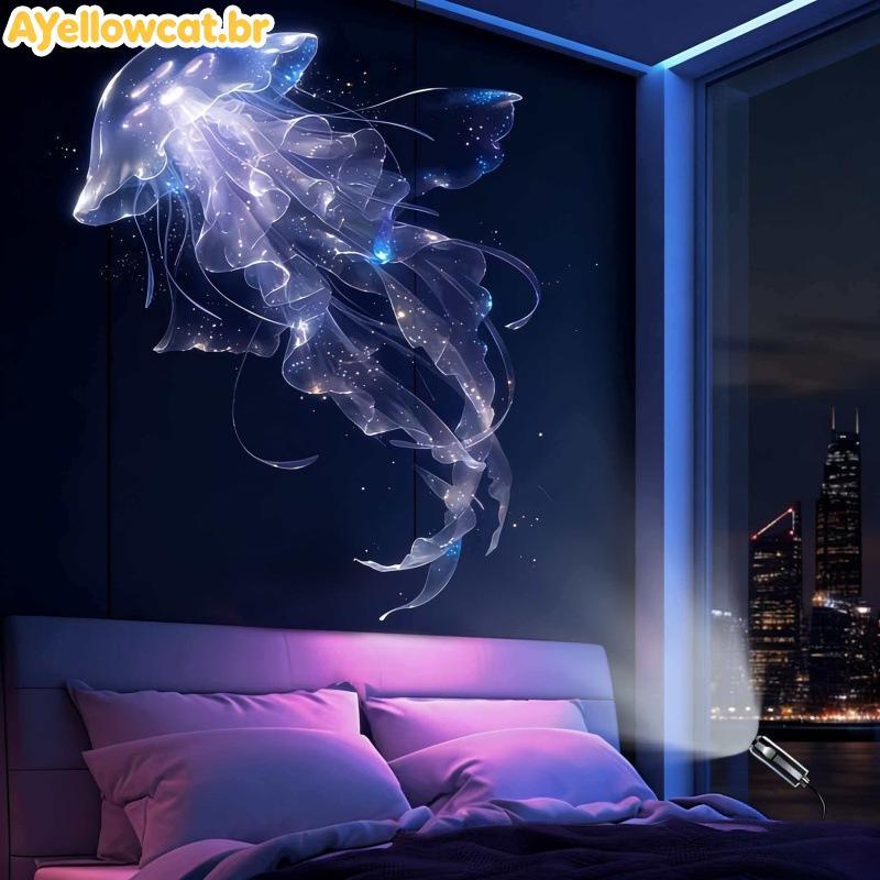 AYellowcat LED Lâmpada De Projeção USB Ampla Faixa Baleia Borboleta Starfish Patterns Para Barraca De Acampamento Ao Ar